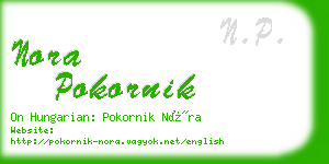 nora pokornik business card